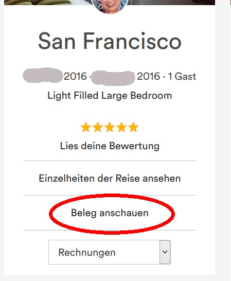 airbnb rechnung
